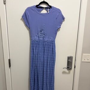 Free People Lavender Maxi Dress with Lace Waist